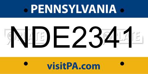 NDE2341 Pennsylvania License Plate
