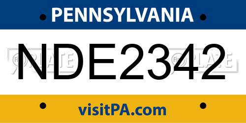 NDE2342 Pennsylvania License Plate