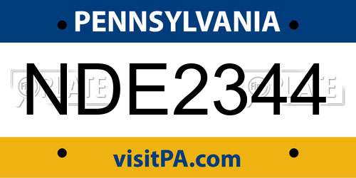 NDE2344 Pennsylvania License Plate