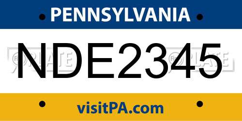 NDE2345 Pennsylvania License Plate