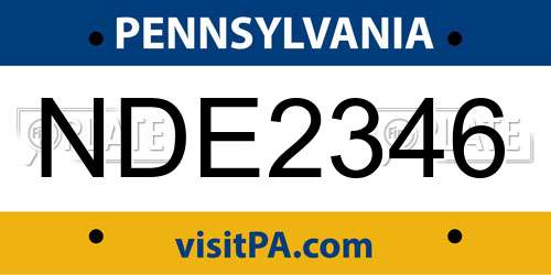 NDE2346 Pennsylvania License Plate