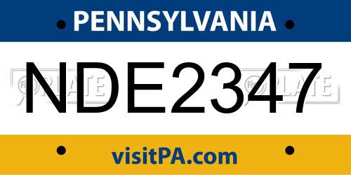 NDE2347 Pennsylvania License Plate
