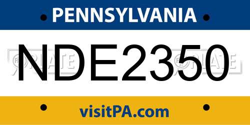NDE2350 Pennsylvania License Plate