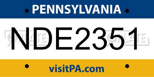 NDE2351 Pennsylvania License Plate
