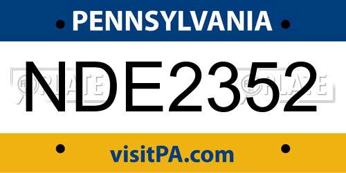 NDE2352 Pennsylvania License Plate