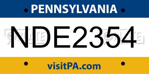 NDE2354 Pennsylvania License Plate