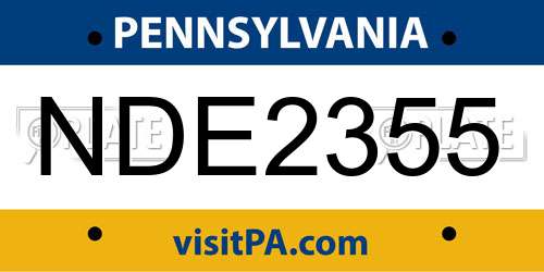 NDE2355 Pennsylvania License Plate