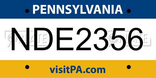 NDE2356 Pennsylvania License Plate