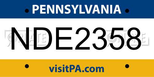 NDE2358 Pennsylvania License Plate