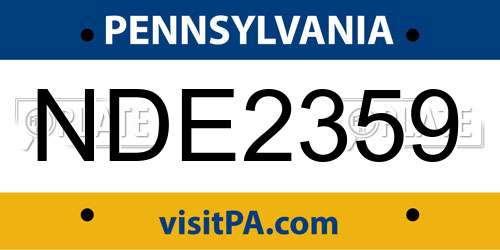 NDE2359 Pennsylvania License Plate