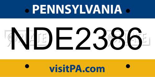 NDE2386 Pennsylvania License Plate