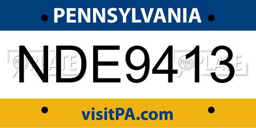 NDE9413 Pennsylvania License Plate
