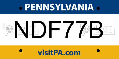 NDF77B Pennsylvania License Plate