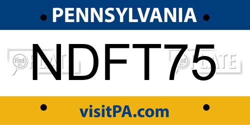 NDFT75 Pennsylvania License Plate