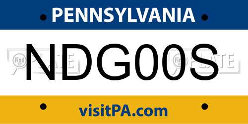 NDG00S Pennsylvania License Plate