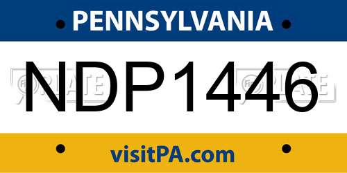 NDP1446 Pennsylvania License Plate