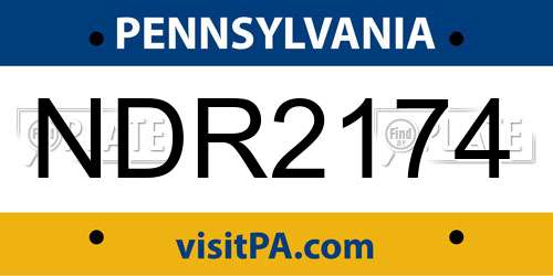 NDR2174 Pennsylvania License Plate
