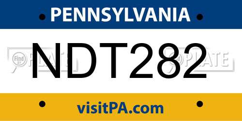 NDT282 Pennsylvania License Plate