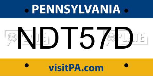 NDT57D Pennsylvania License Plate