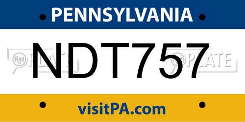 NDT757 Pennsylvania License Plate