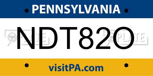 NDT82O Pennsylvania License Plate
