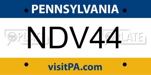 NDV44 Pennsylvania License Plate