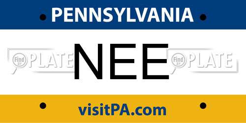 NEE Pennsylvania License Plate