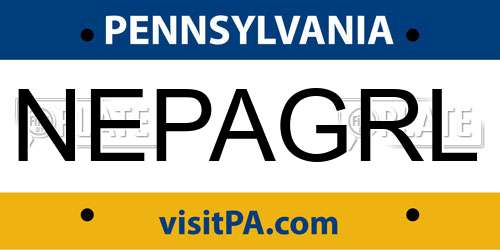 NEPAGRL Pennsylvania License Plate