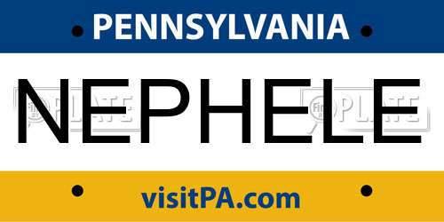NEPHELE Pennsylvania License Plate