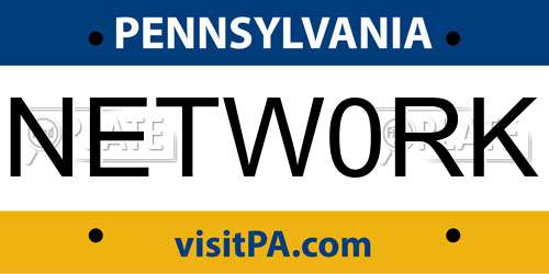 NETW0RK Pennsylvania License Plate