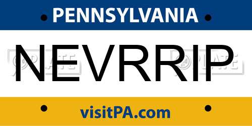 NEVRRIP Pennsylvania License Plate