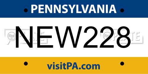 NEW228 Pennsylvania License Plate