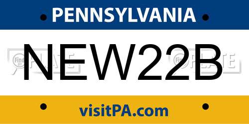 NEW22B Pennsylvania License Plate