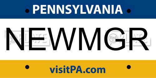 NEWMGR Pennsylvania License Plate