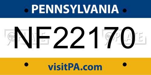 NF22170 Pennsylvania License Plate