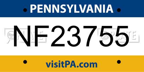 NF23755 Pennsylvania License Plate