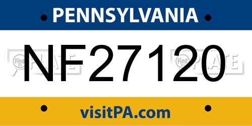 NF27120 Pennsylvania License Plate