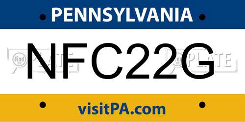 NFC22G Pennsylvania License Plate