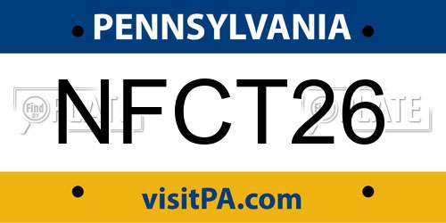 NFCT26 Pennsylvania License Plate