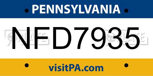 NFD7935 Pennsylvania License Plate
