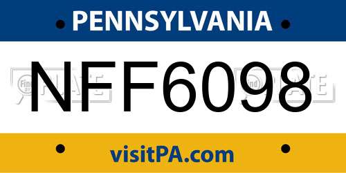 NFF6098 Pennsylvania License Plate