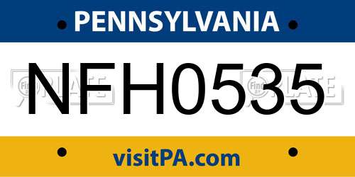 NFH0535 Pennsylvania License Plate