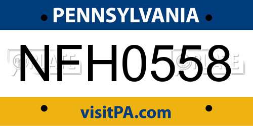 NFH0558 Pennsylvania License Plate