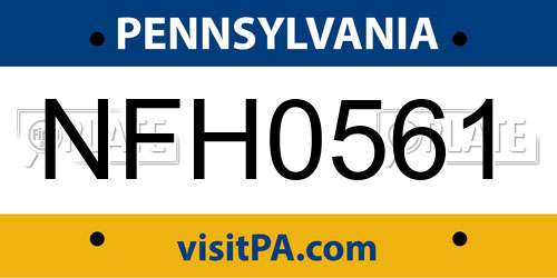 NFH0561 Pennsylvania License Plate