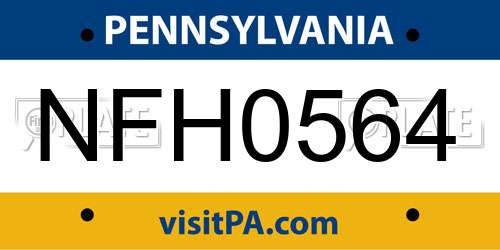 NFH0564 Pennsylvania License Plate