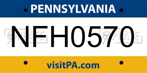 NFH0570 Pennsylvania License Plate