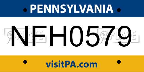 NFH0579 Pennsylvania License Plate