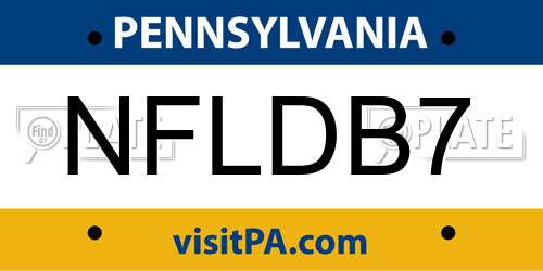 NFLDB7 Pennsylvania License Plate