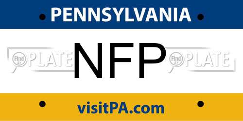 NFP Pennsylvania License Plate