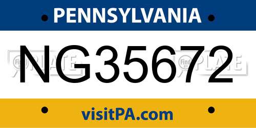 NG35672 Pennsylvania License Plate